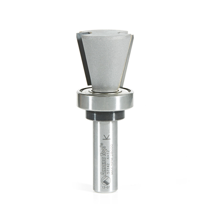 Picture of 57142 Carbide Tipped Solid Surface Top Mount Bowl 14 Deg Angle x 1-1/8 Inch Dia x 1 x 1/2 Shank Router Bit